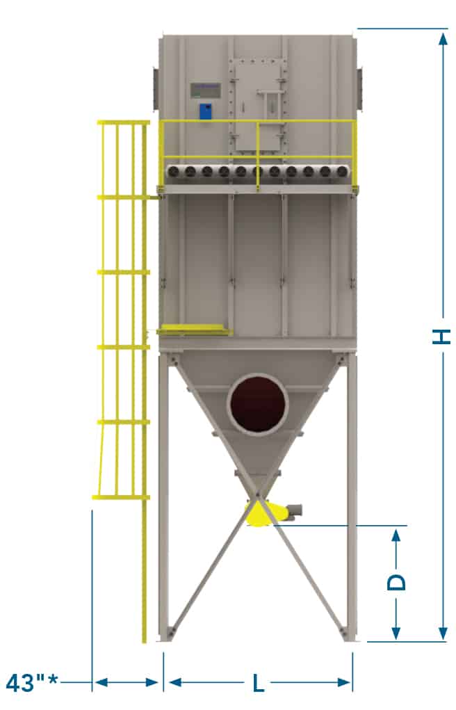 IVI Ecollector with pleated filters front view