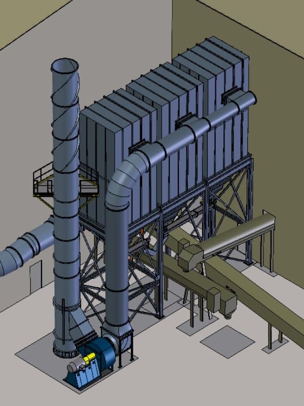 3D model of a baghouse