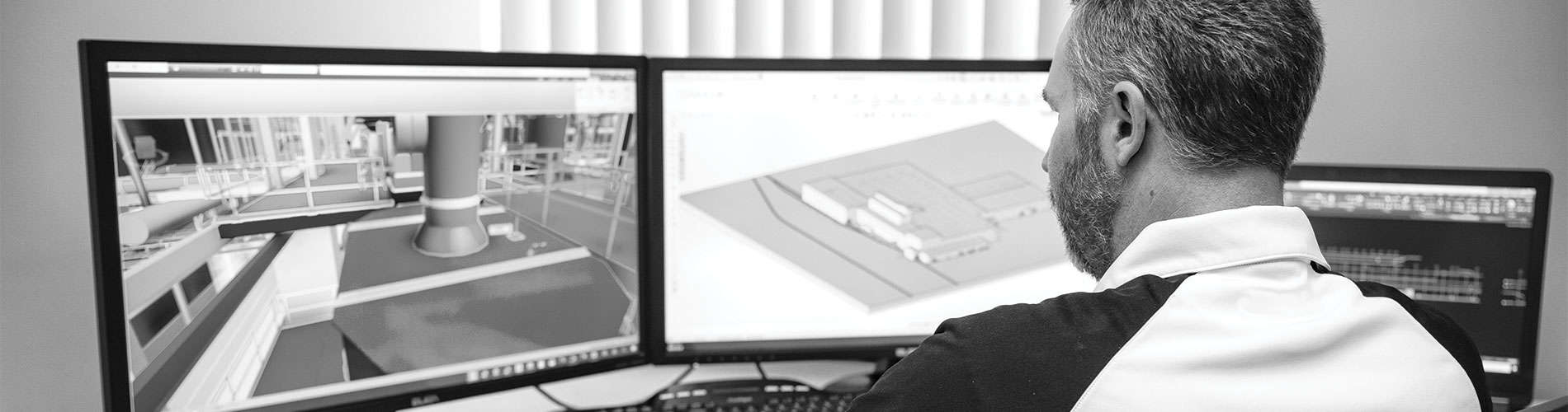 Designer working with 3D modeling software